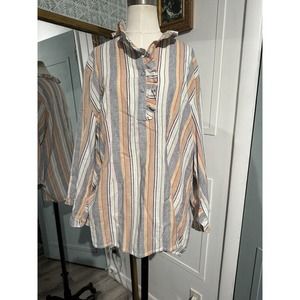 Rungolee Jacqueline Popover Tunic Top Striped Multicolor Size XL